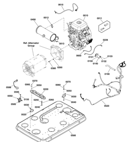 Power Group Diagram and Parts List for 040633-00  Briggs and Stratton Generator